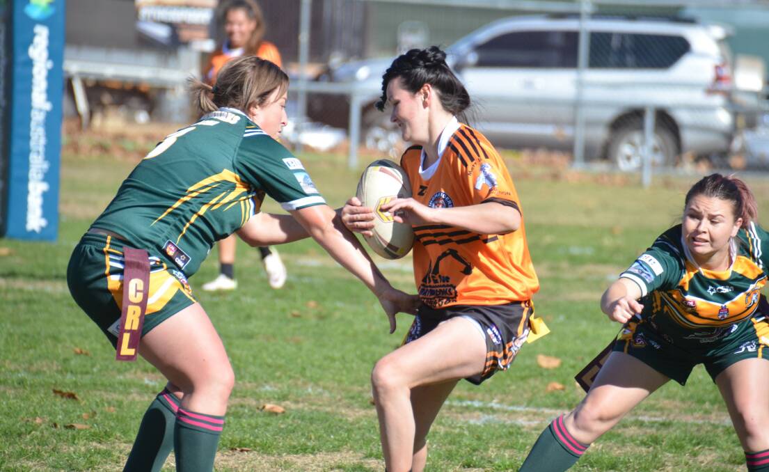 One the line: Tingha Tiger Sharnie Cullen found the tryline against Walcha.