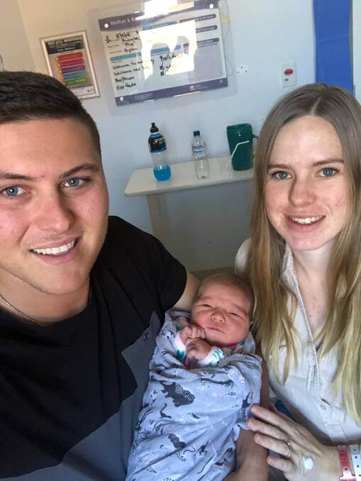 New parents Dylan and Kimberlee with baby Mia at the Inverell hospital.