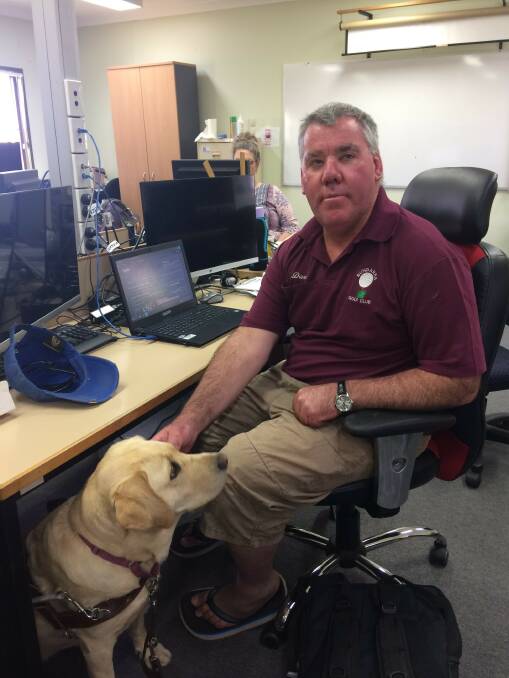 Peter with his guide dog, Patsy.