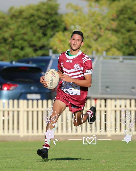 Hawks A Grade winger Jayden Ellis scoring a try for the Hawks against Narwan at the weekend. Photo: Lynverell Photography.