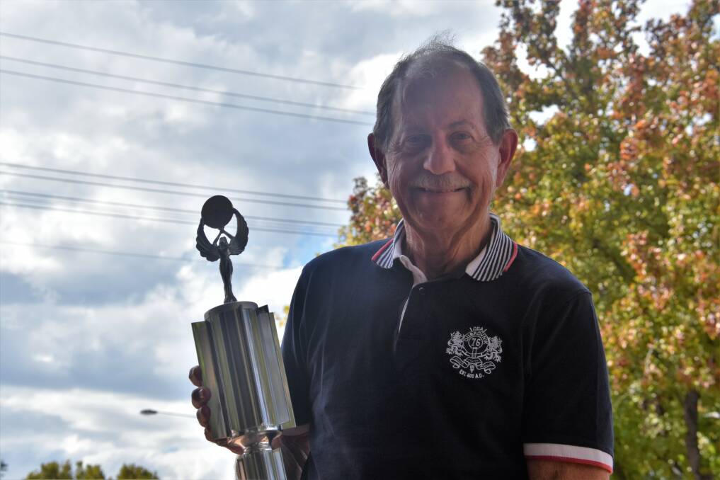 Bruce Ryalls with his winning trophy.