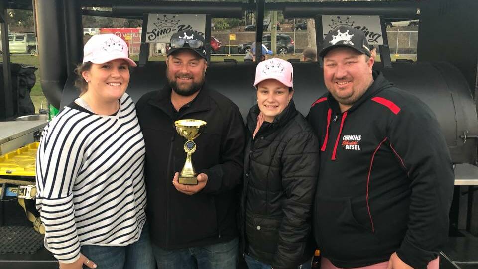 Sigourney and Darren Keyte with family friends Mel and Toby Gray, who helped the Smo-KING barbeque team during competitions and other events. Toby sadly passed away at the end of last year. Our condolences go out to his family. 