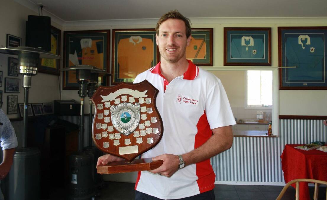 Well-deserved: Daniel Kahl received the Prime Television Trophy for Services to Rugby. Photo: Narrabri Blue Boars Facebook