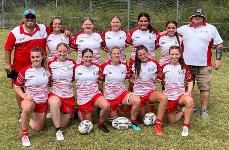 Holding their own: The Central North women's side acquitted themselves well at the Mick "Whale" Curry Memorial Rugby Sevens on Saturday.