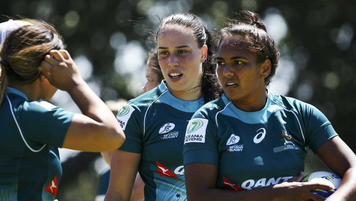 Mixed fortunes: After cruising through the pool stages, the Australian women's sevens side featuring Rhiannon Byers (pictured) had to settle for fourth in Dubai. Photo: Karen Watson