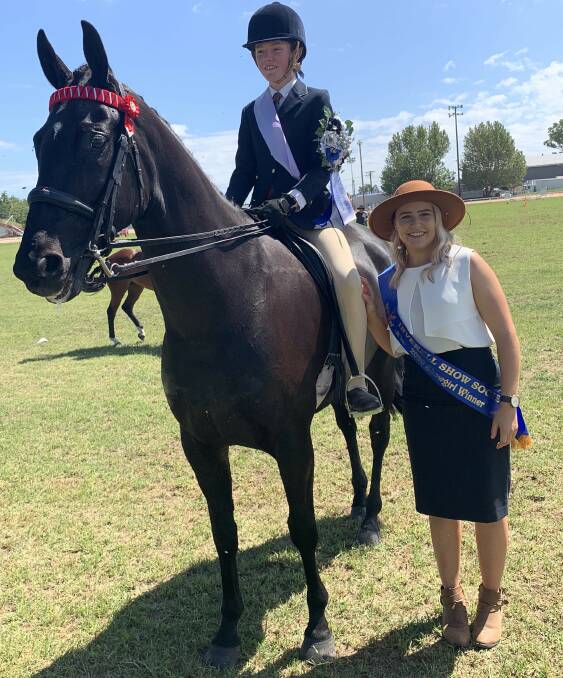 Emily Adams was able to sash her younger brother Toby as supreme rider at the Inverell Show. Photo: supplied.