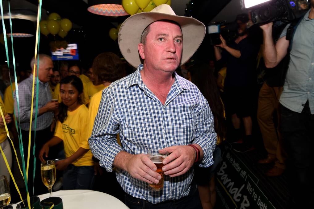 AT A LOSS: Despite picking up a record swing, there was one town Barnaby Joyce couldn't win over. Photo: Gareth Gardner 021217GGC016