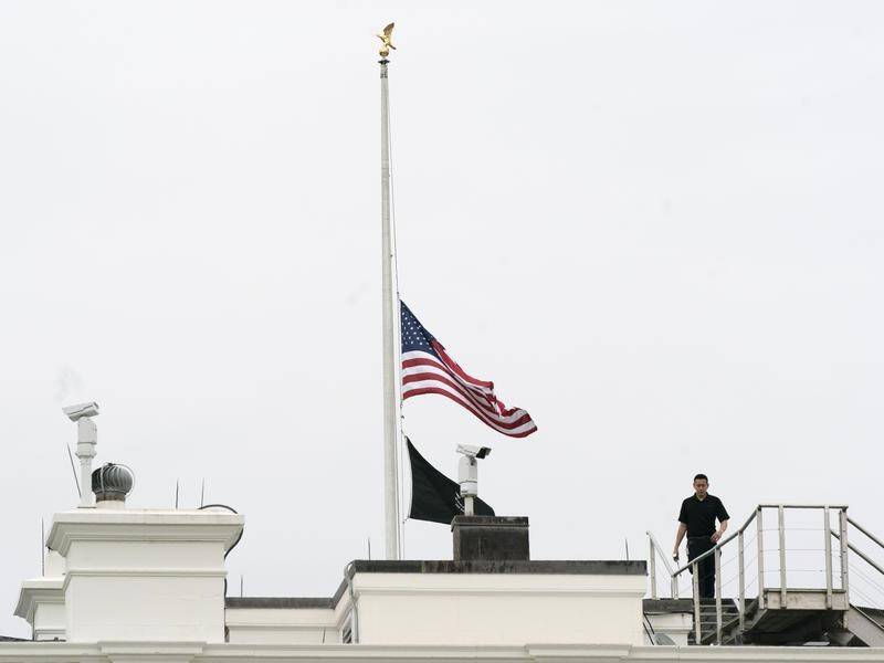 Flags are at half-mast at the White House following the deaths of 15 people in a US school shooting.
