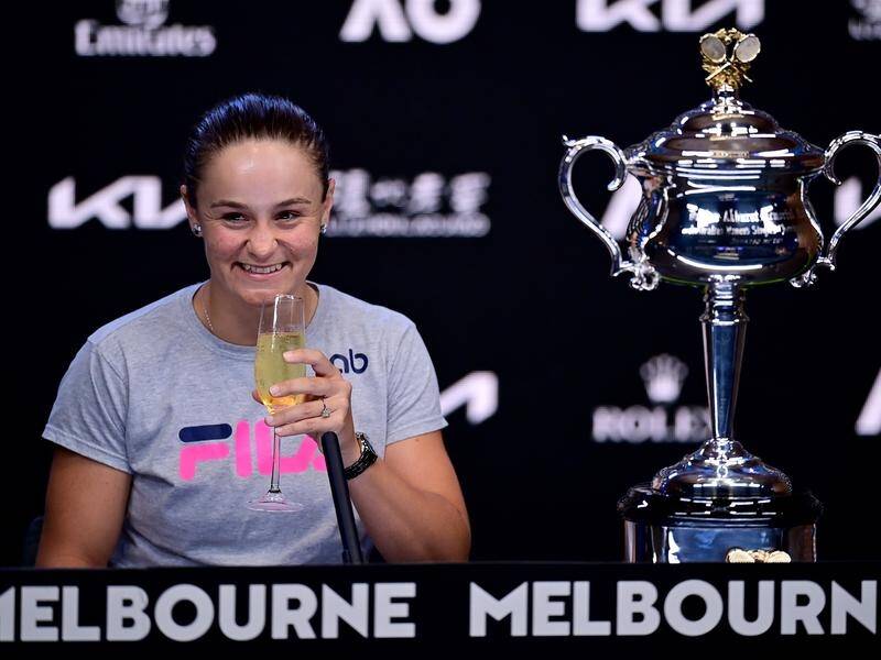 Ash Barty has joined the four other current players to have won grand slams on all three surfaces.