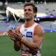 Matt de Boer has played his final AFL game, retiring after 223 matches for GWS and Fremantle. (Richard Wainwright/AAP PHOTOS)