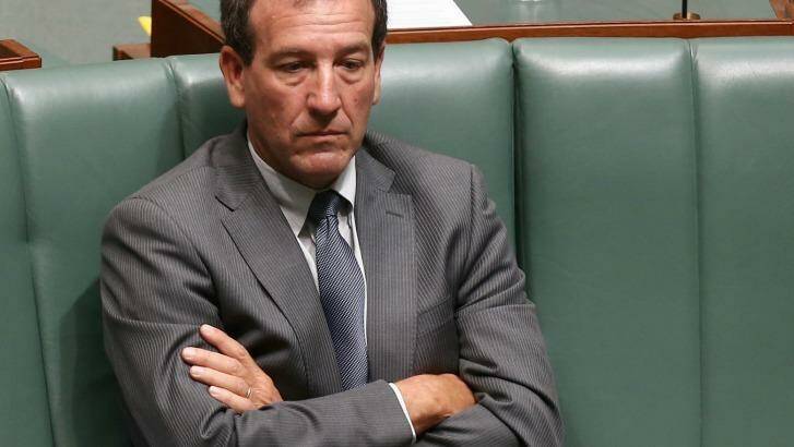 On his own: Mal Brough during question time on December 3. Photo: Alex Ellinghausen