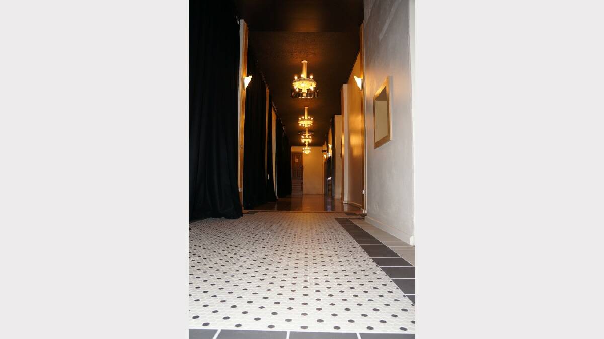 The new period-tiled hallway outside the current kitchen serving area.  Photo by Michele Jedlicka No 10