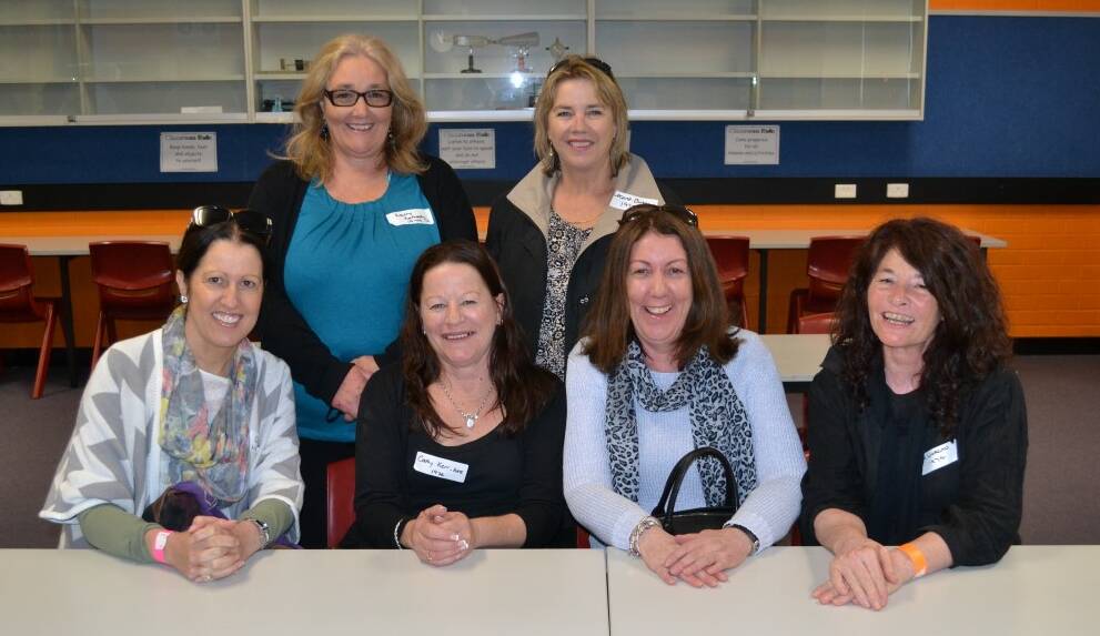 CLASS IN: Kerry Kennedy, Leanne Burton, Debbie Winkwurth, Cathy Kerr, Rachel Howarth and Kim Worgan inside a classroom on Saturday.