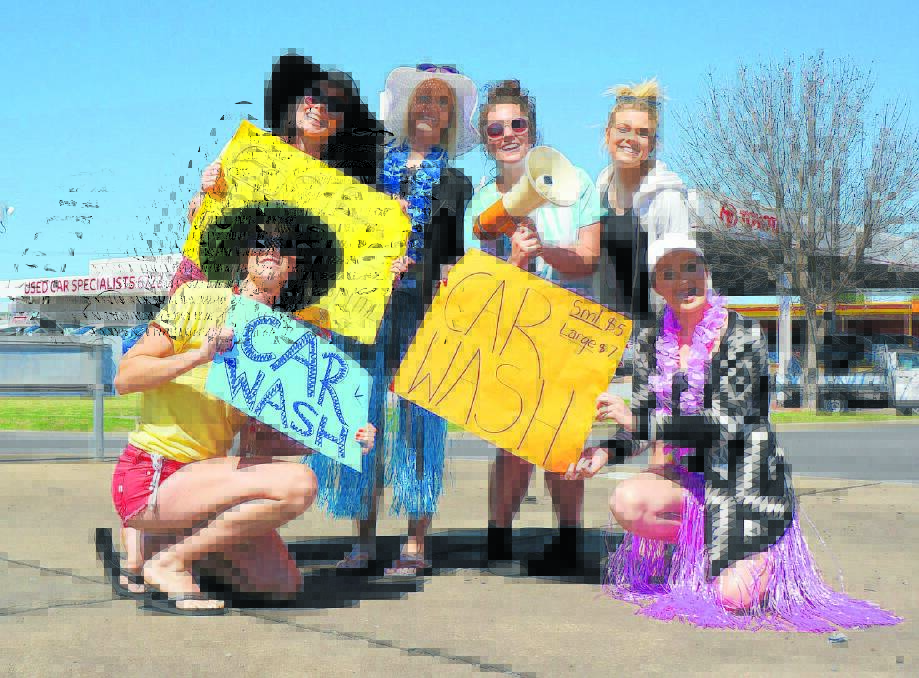 CAR WASH SUPPORT: (Back) Hayley Oakenfull, Bonnie Miller, Penny Bakewell, (front) Caitlin Driscoll and Chelsea Gobbert.