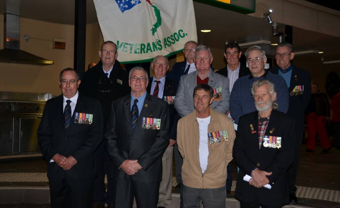 VETS: (From left) Secretary of Inverell RSL Graeme Clinch, Shayne O’Brien, Jim Beford, Hans Mouthaan, Ben Malaquin, Harold Over, Gary Butcher, Jacko Ross, Terry Moore, Lance Gooda and Bob Scofield.
