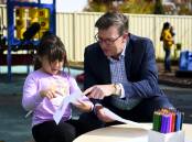 Then-education minister Alan Tudge during a visit to Narrabundah Children's Cottage in May 2021. That's last year - he's been hard to find this year. Picture: AAP