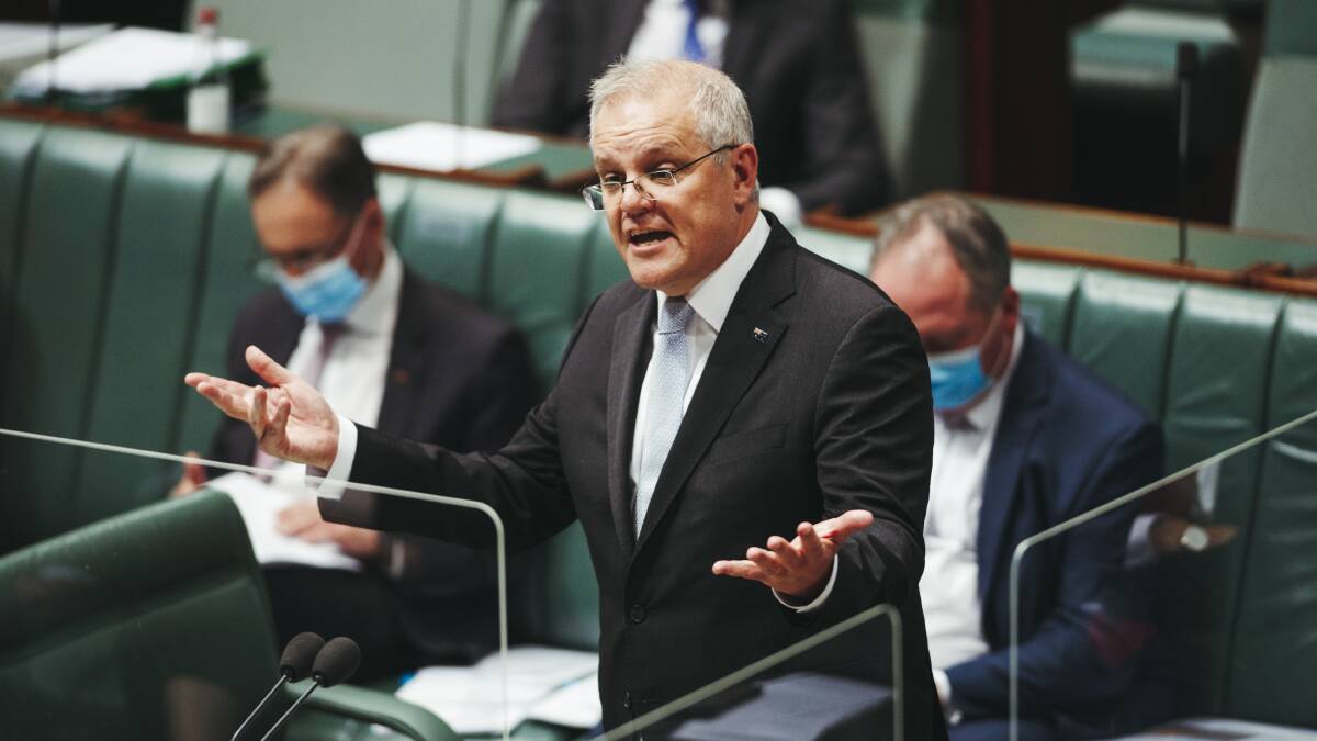 Prime Minister Scott Morrison's week is going great, if he's gunning for a Labor victory. Picture: Dion Georgopoulos