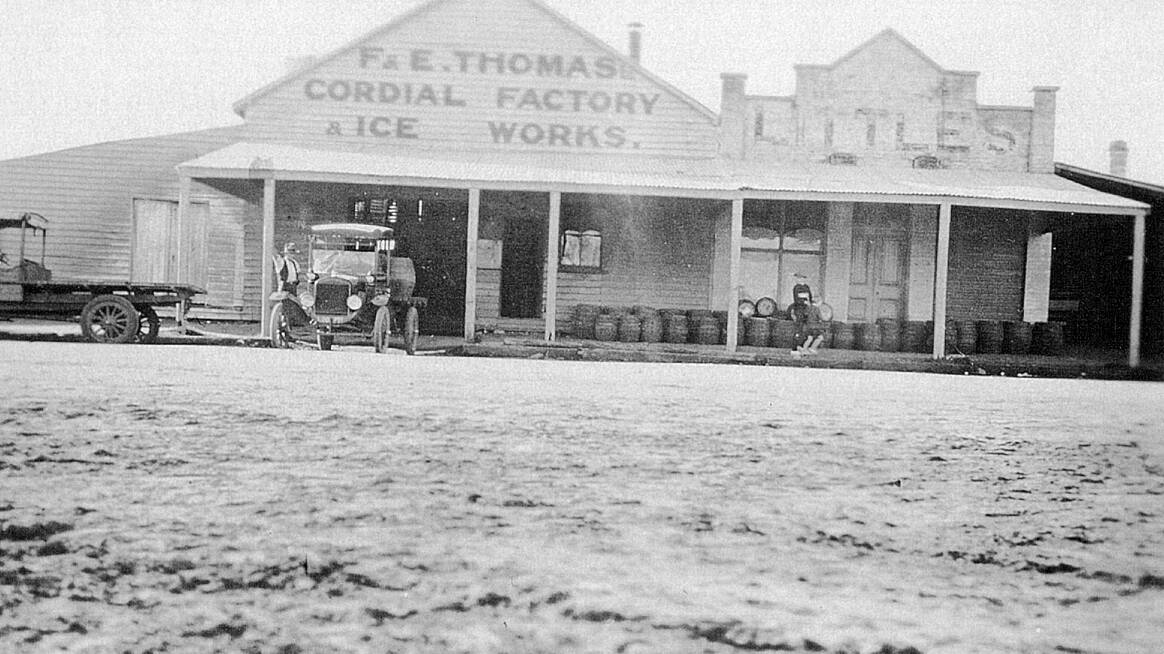 Thirst quenchers: The F&E Thomas Cordial Factory and Ice Works. Snowclad Cordials were bottled at the rate of 110 dozen per hour. 