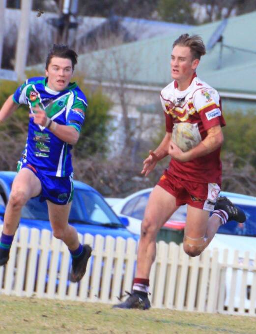 Inverell Hawks centre Jack Stafford in action against Armidale on the weekend.