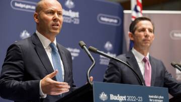 Treasurer Josh Frydenberg and Finance Minister Simon Birmingham have unveiled the Coalition's election costings in Melbourne on Tuesday. Picture: Sitthixay Ditthavong