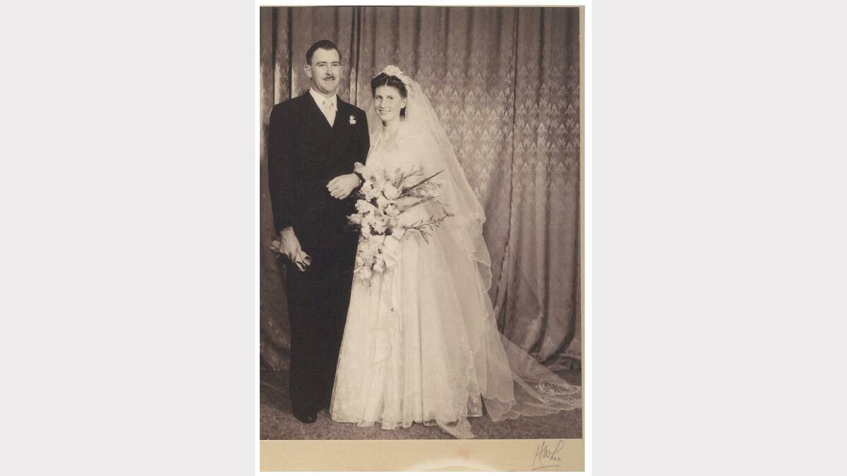 Noel and Eileen Barry on their wedding day, October 31, 1953.
